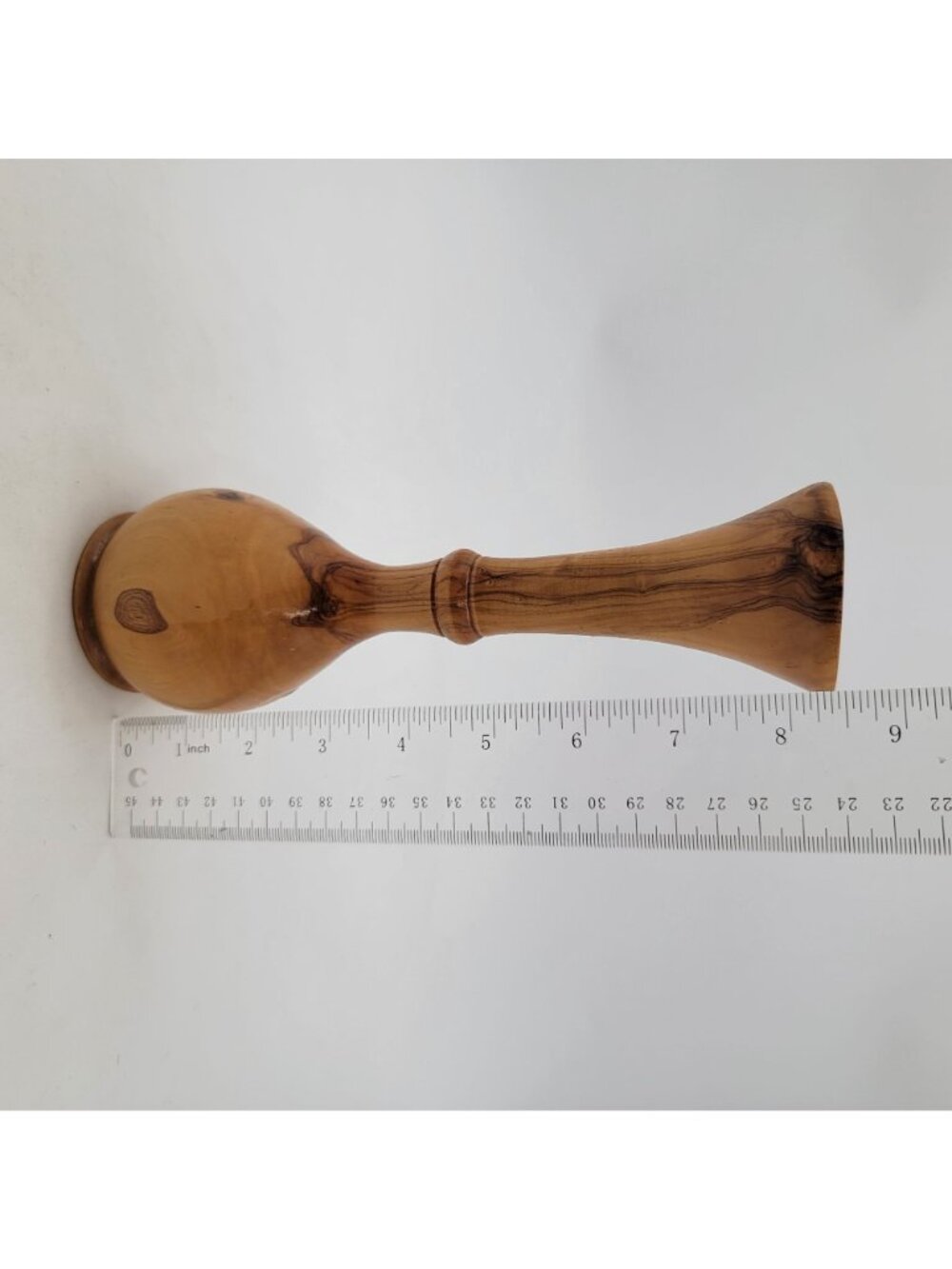 Hand Carved Wooden Bud Vase w/ Natural Wood Grain Design Unique Decorative Piece - Picture 7 of 8